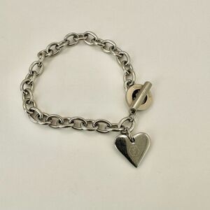FIBO stainless steel heart chain bracelet
